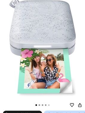 HP Pocket Photo Printer in White with Silver Speckle